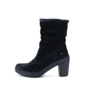 Eira black Soft Fur Heel Boots